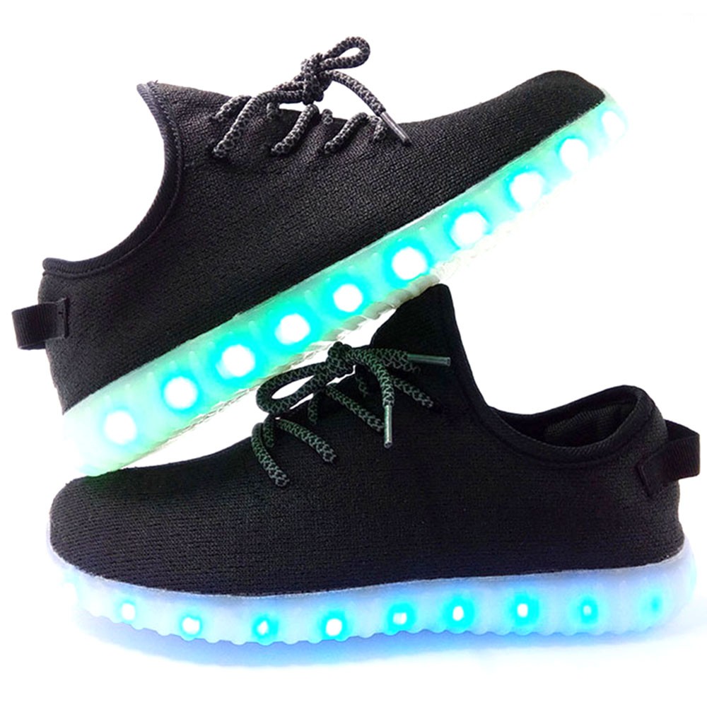 All Black Lovers Sneakers TWLS07-BL LED Light Up Shoes Lighted Trainers