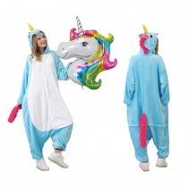 Animal Onesie Animal Pajamas Halloween costumes Adult Teal Unicorn