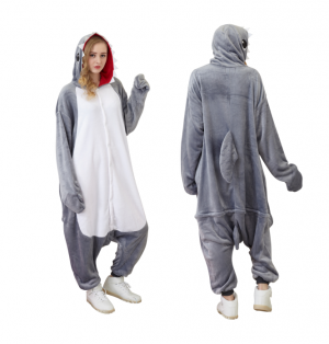 Animal Onesie Animal Pajamas Halloween costumes Adult Grey Shark