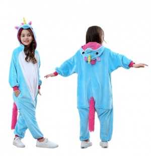Animal Onesie Animal Pajamas Kids costumes Party wear Kids Teal Unicorn